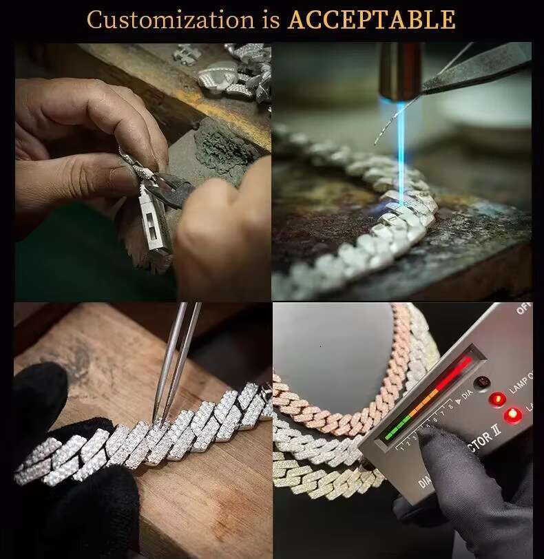 Rap Singer Hip-Hop Necklace Passed The Tester With Pure Sier 6Mm 8Mm 10Mm 12Mm Silica Cuban Chain