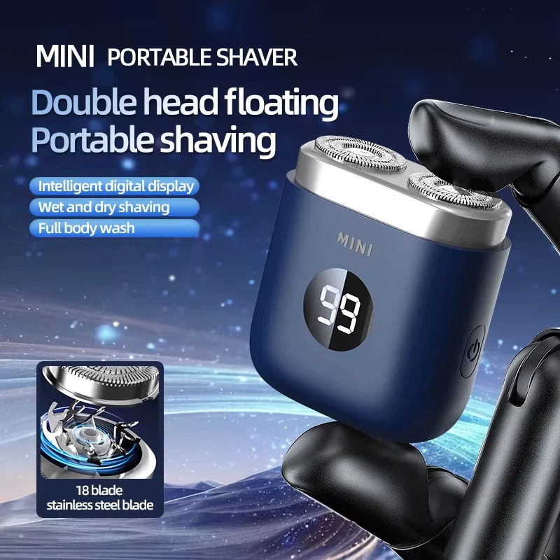 Portable Mini Electric Shaver Pocket Size Electric Shaver Home Men Rechargeable Wet Dry Powerful Waterproof Electric Razor 250208