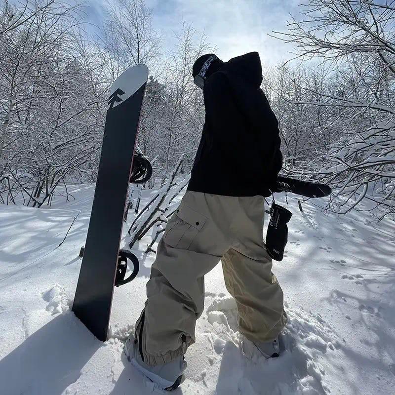Men Skiing Baggy Pants Warm Casual Loose Skying Ski Sports Trousers Winter Outdoor Waterproof Snow Snowboard Clothes