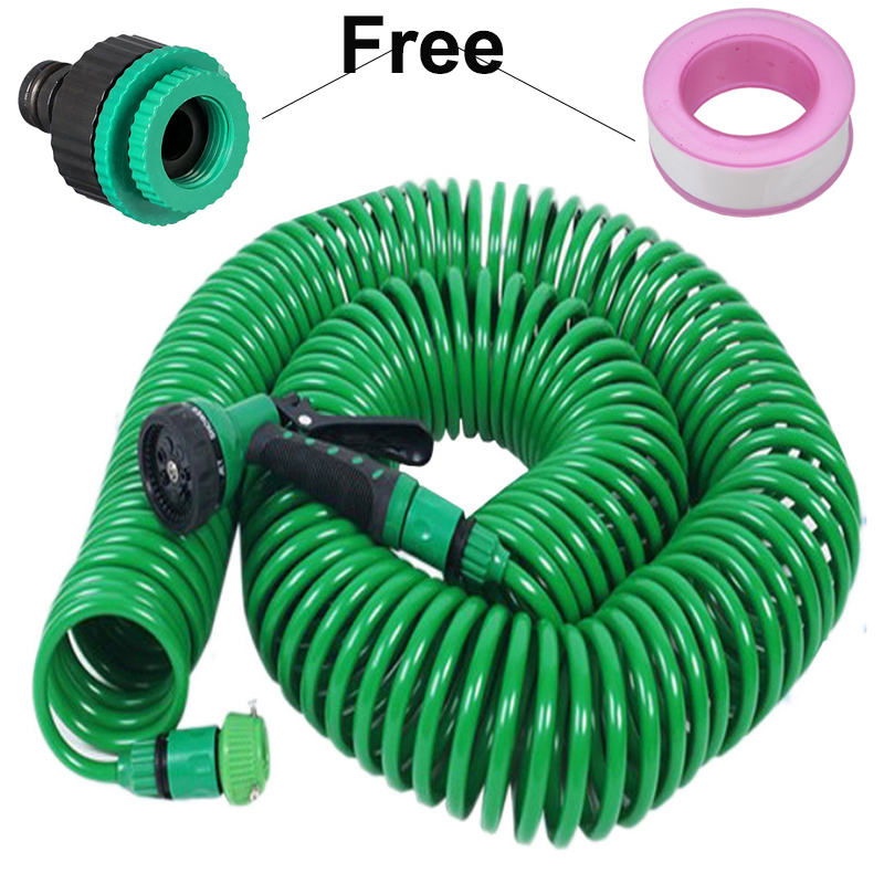 High-Quality 15 m Spiral Garden Hose Equipped with Multi-Purpose Nozzle for Optimal Landscaping Performance