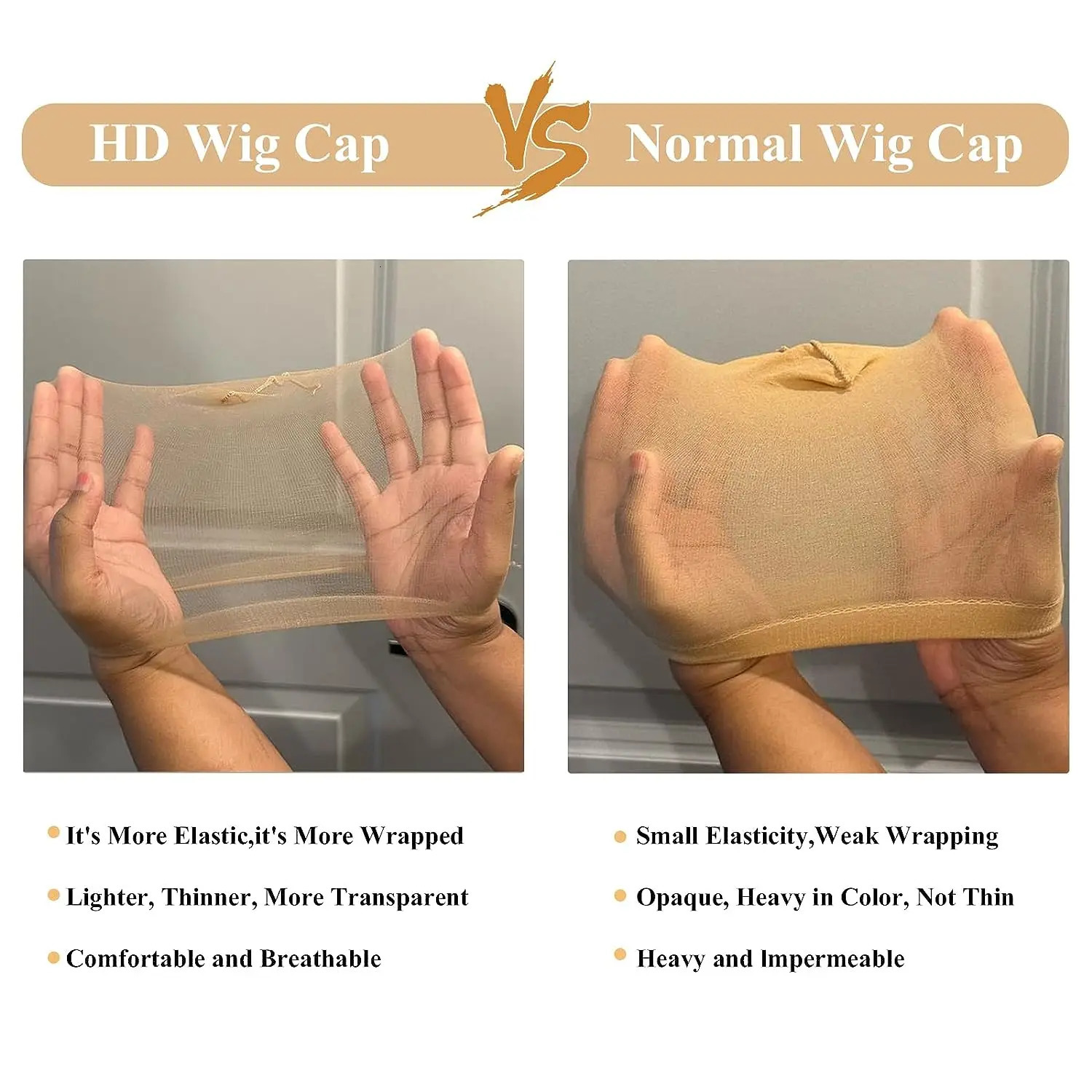 Wholesale 1510 Pack Invisible HD Wig Cap For Lace Front Wig Transparent Wig Cap for Wig Stocking Wig Caps For Women 250113