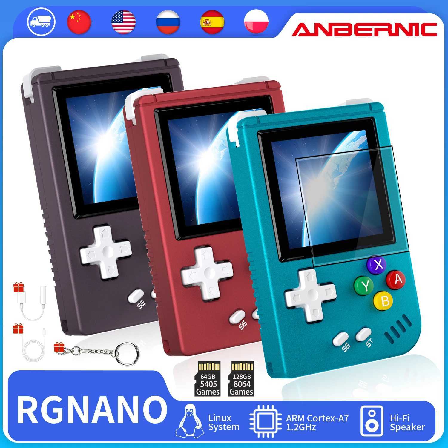 ANBERNIC RG Nano Mini Retro Handheld Game Console 1.54 IPS Sn Linux System Classic Gaming Portable Player Childrens GiftXJ250211