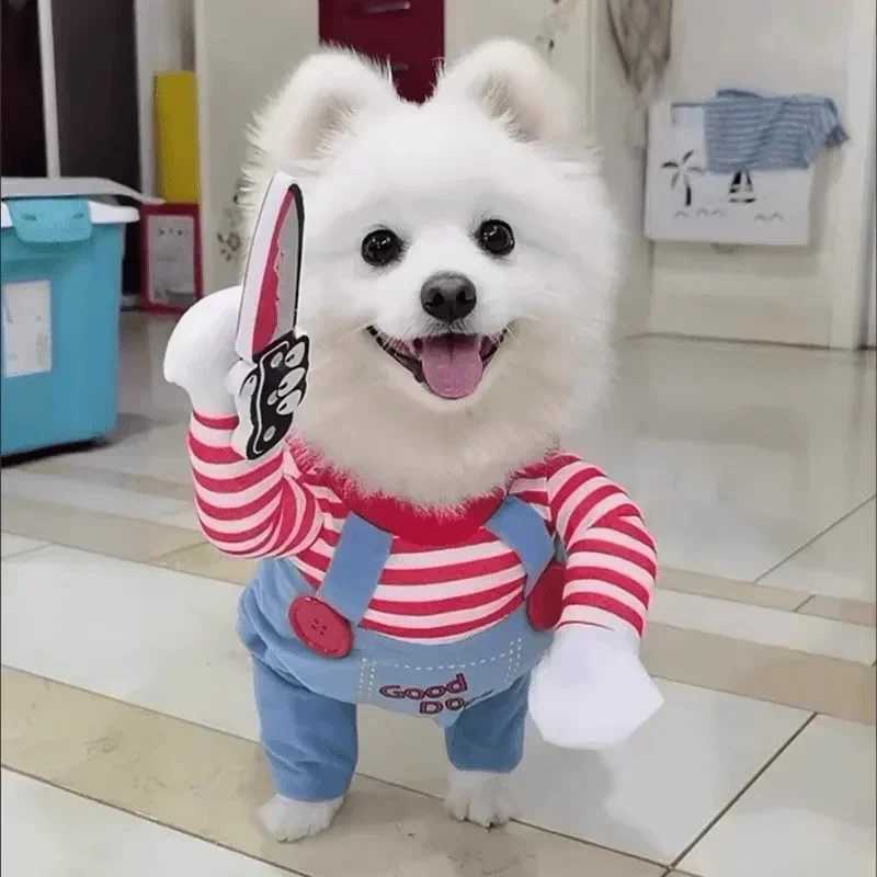 Halloween Dog Costumes Funny Pet Clothes Adjustable Dog Cosplay Costume Sets Novelty Clothing For Medium Large Dogs Bulldog PugXJ250210