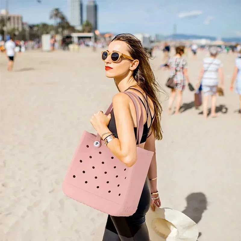 EVA Bogg Beach Bag Rubber Waterproof Travel for Women Washable Handbag For Sports Beach Market PoolC250210