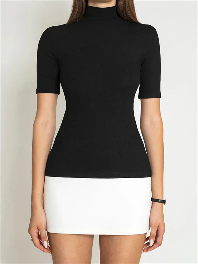 Tossy Summer Female Contrast Mini Dress Casual High Waist Short Sleeve Sexy Skinny Patchwork Bodycon 250210