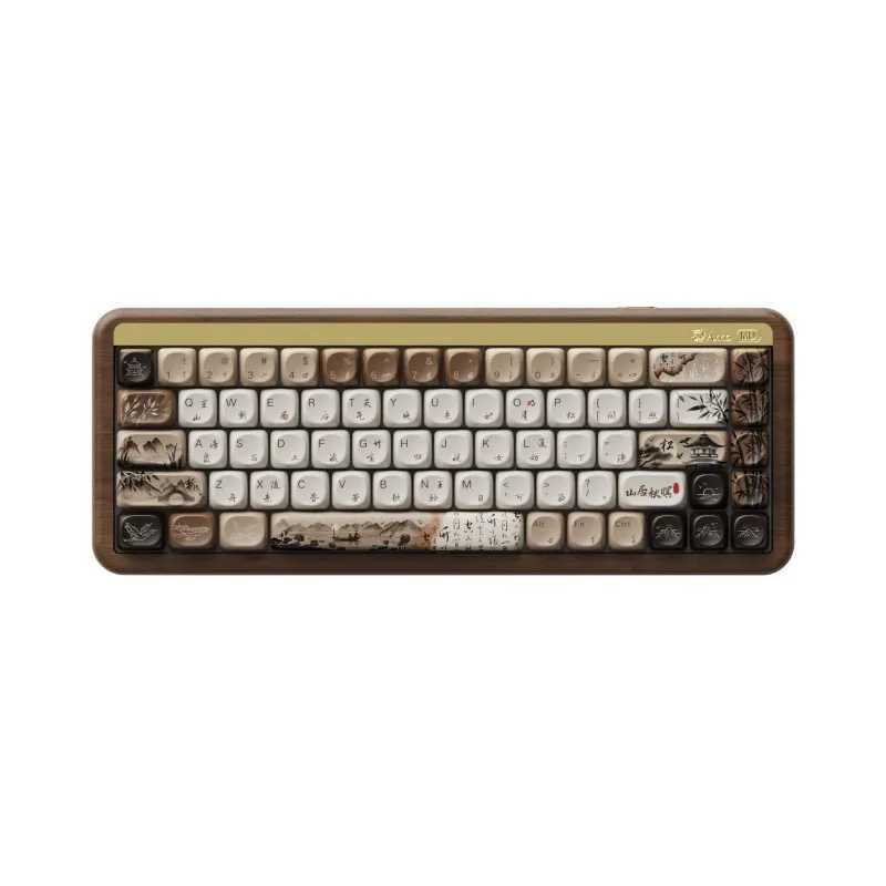 Keyboards Akko MU01 Mountain Seclusion Wooden Mechanical Keyboard RGB Hot-swappable BT 5.0/2.4G Wireless Type-C Wired Gaming Keyboard S25210