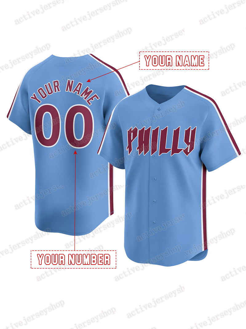 3Harper Baseball Jerseys Nola Wheeler Trea Turner Schwarber Castellanos Custom Men Women Youth