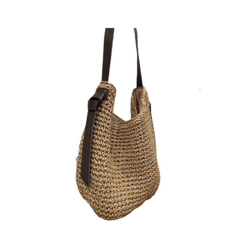 Women's Bags beach bag Knitted bucket for women in summer new high-end, niche, large capacity, lazy style commuting shoulder bag