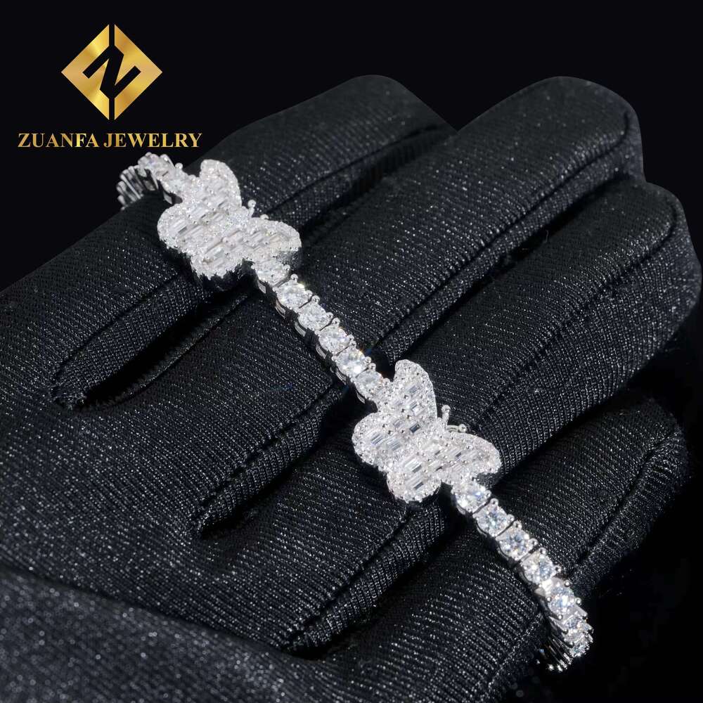 Dia Tester Pure Sier Hip-Hop Jewelry Butterfly VVS Silica Tennis Bracelet
