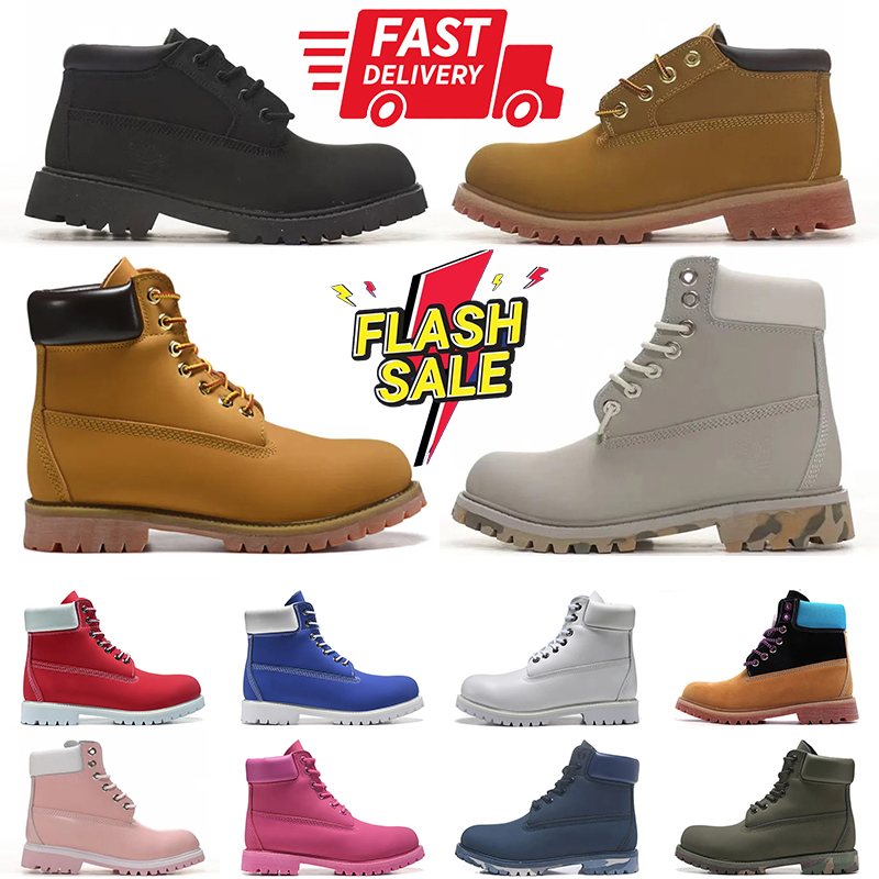 free shipping Designer Men Women Boots Black Grey blue red pink white Wheat Sneakers Sports Trainers