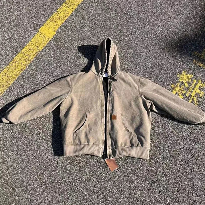 FEWQ Cotton Jacket Workwear Hooded Canvas Long Sleeves 2024 Solid Color Long Sleeve Casual Male Tops Korea Fashion 24E5378 250210