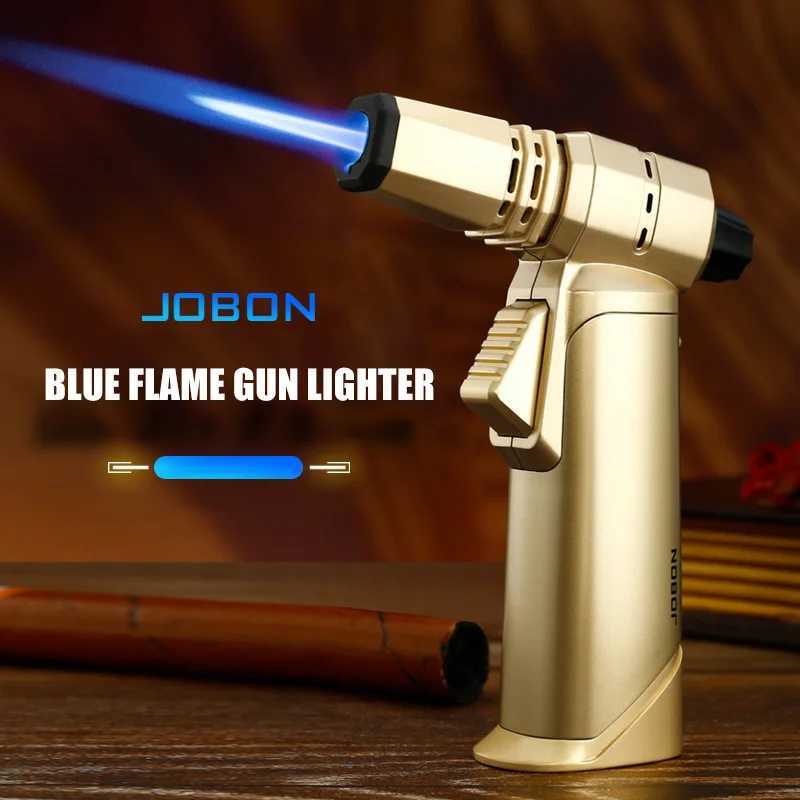 JOBON Blue Flame Gun Lighter Adjustable Flame Locking Flame Function 360 Can inverted to use Multi-functional Use SceneT250211