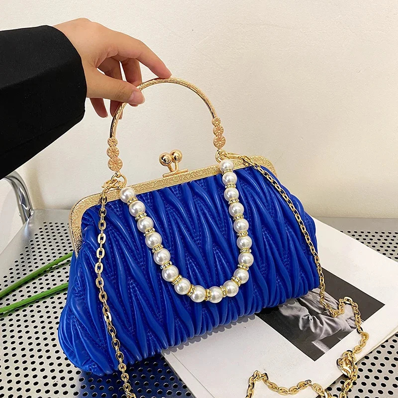 PU Leather Women Evening Bag Chain Shoulder Messenger Bag Shell Clip er Handbag Fashion Purse Party Wedding Clutch 250207
