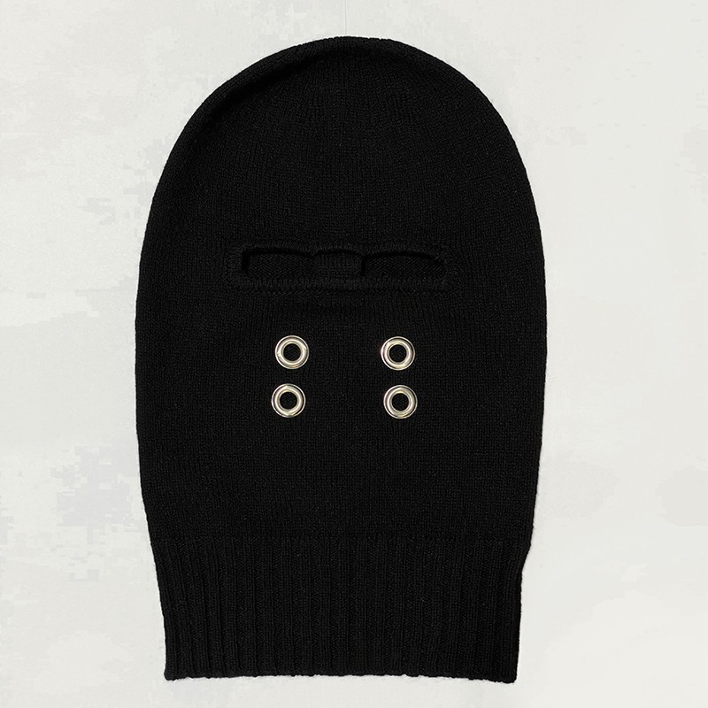 Autumn and winter warm knitted wool pullover trendy superhero corns decoration cold dome trendy hat 250211