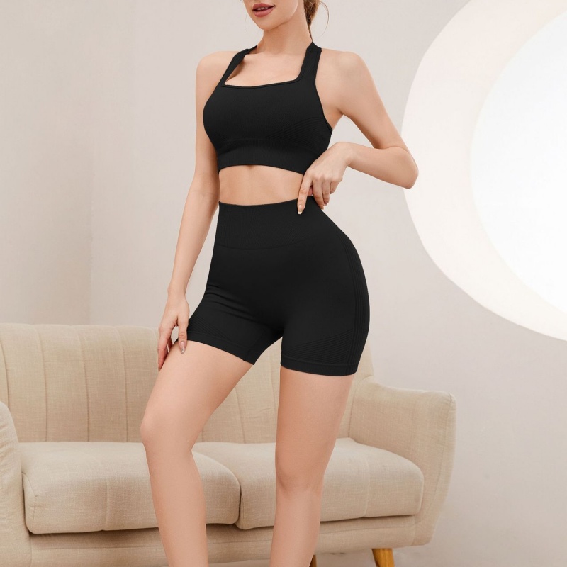 Designer Women's New Simple High Quality Sexy Bra Peach Hip Shorts 2-piece Yoga Clothing Fitness Clothing Training Sports Set