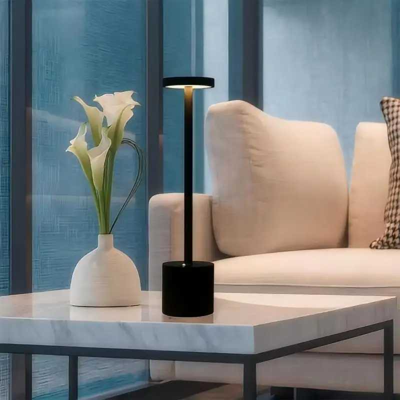 LED Rechargeable Classic Table Lamp 3-colors Infinitely Dimmable Wireless Touch Control Home Decoration Bedroom Creative Lamp Z250211