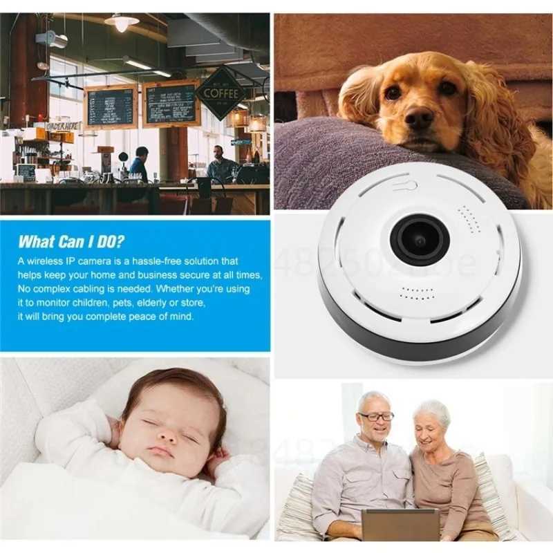 Mini Wifi 360 Camera Invisible Spy Cam Panoramic Monitoring IP/AP Webcam Remote Surveillance Night Vision Small Camcorders X250210 - view 5