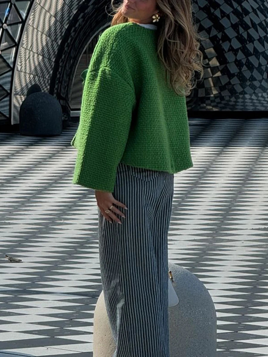 Women Autumn Jackets Casual Long Sleeve Tie-up Front Cropped Blazers Cardigans Business Coats for Female Outerwear Daily 250210