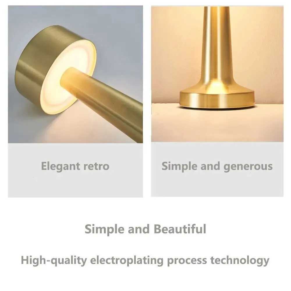 LED Table Light 3 Color Retro Coffee Table Lamp Touch Bar Desktop Decorative Lamp Sensor Rechargeable Night Light For Bedroom Z250211