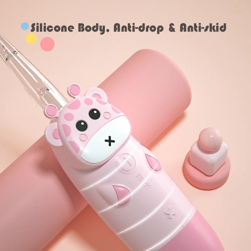 For 3-12 Ages Childrens Gift Sonic Electric Toothbrush Colorful LED Sonic Cute Kids Tooth Brush Smart Timer Brush Heads 250113