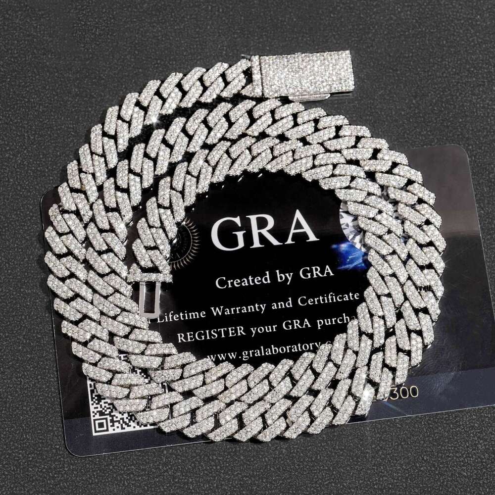 Quickly Prepare To Ship 8Mm 2-Row Moissanite Hip-Hop Jewelry Sier Chilled Cuban Chain Bracelet