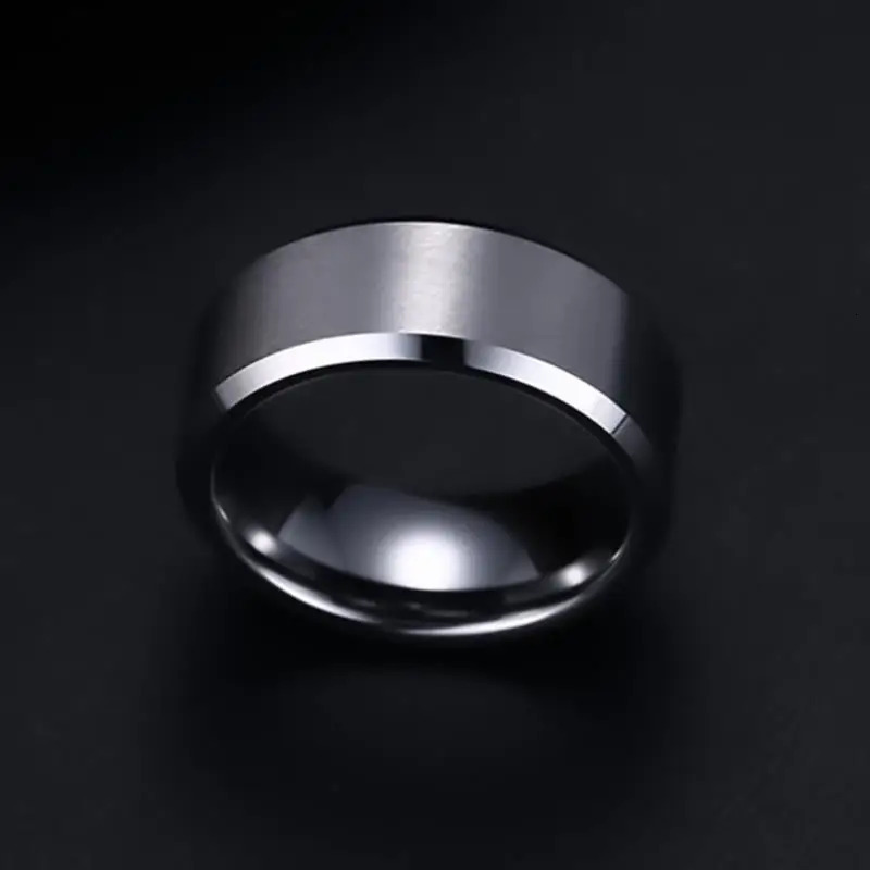 Fashion Charm Jewelry Ring for Men Women Stainless Steel Black Rings Wedding Engagement Band Quality Matte Male Jewelry 250110