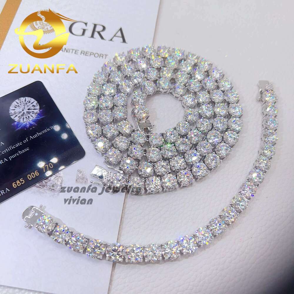Fashion Jewelry Sterg Sier Dia Hip Hop 8Mm Moissanite Tennis Chain