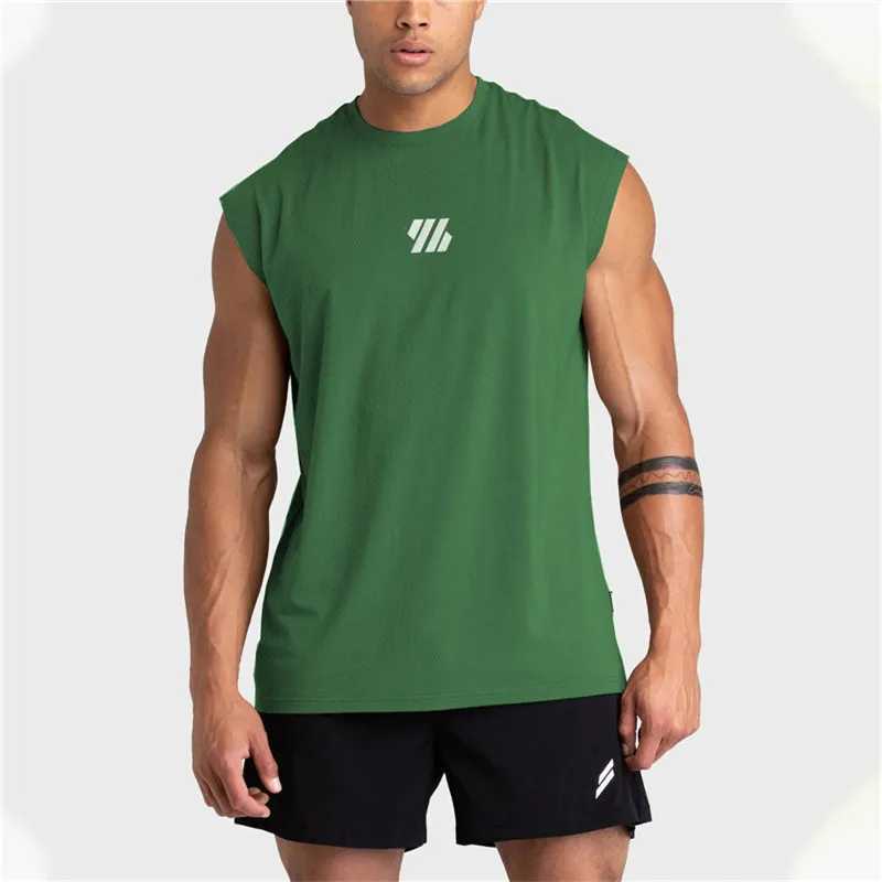 Summer Fitness Tank Top Mens Fitness Sleeveless Sports Tank Top Fashion Fast Drying Fitness Running T-shirt Casual Breathable Mens Shirt W250417