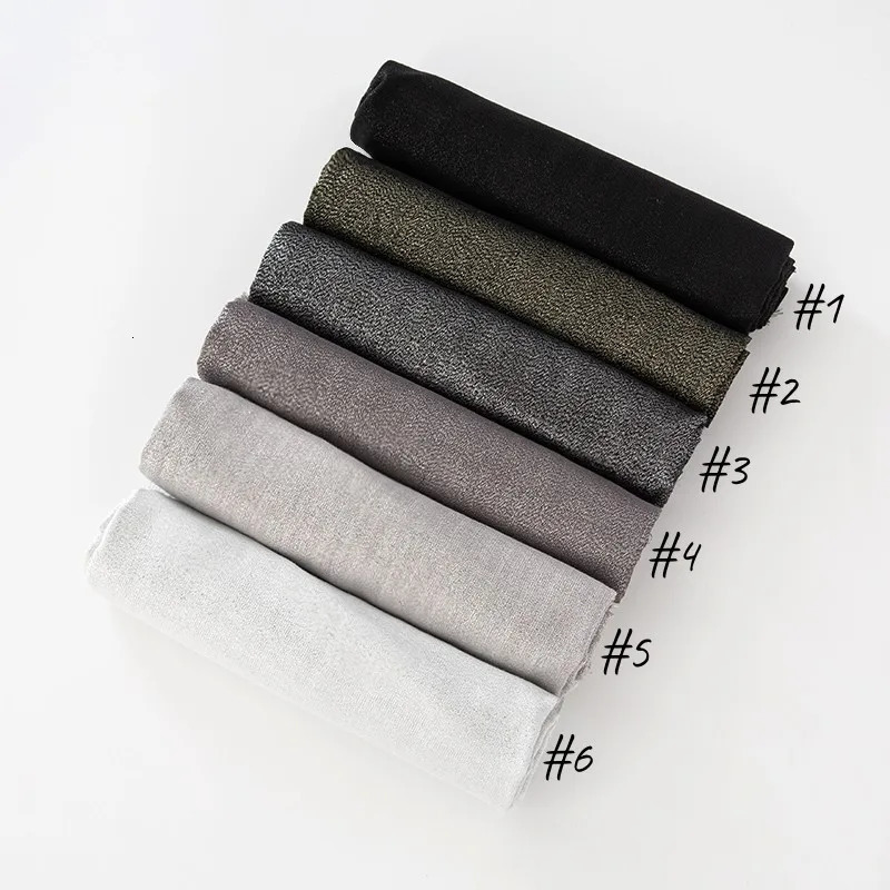 Lastest Scarf Shiny Solid Color Shawls Rayon Fabric Gold Silk Silver Wire Head Shawl Fringe Hijab For Women 250110