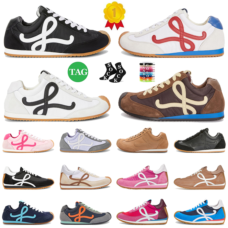 2025 Ballet Runner 2.0 Flow Runners Designer Shoes Luxury Loewet Sneakers Nylon Suede Calfskin Black White Red Blue Brown For Mens Womens Platform Trainers Dhgate