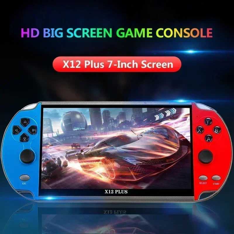 X12 Plus Handheld Video Game Console 7inch IPS Sn 16G Retro 10000+Classic Games 4K HD Game Machine For PSP FC GBA NESXJ250211