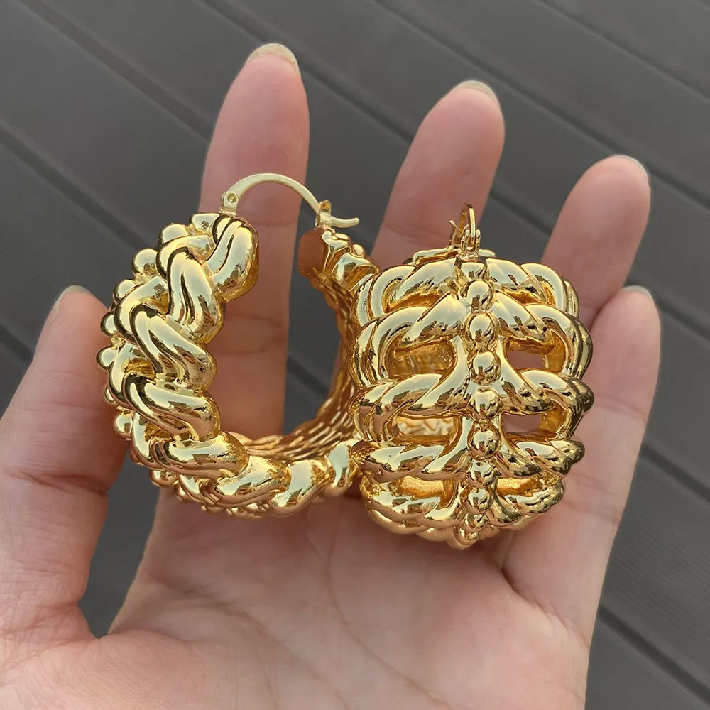 Fashion Hoop Earrings 18k Gold Plated Earrings for Women Copper Circle Earrings Jewelry Accessory Daily Wear 250110