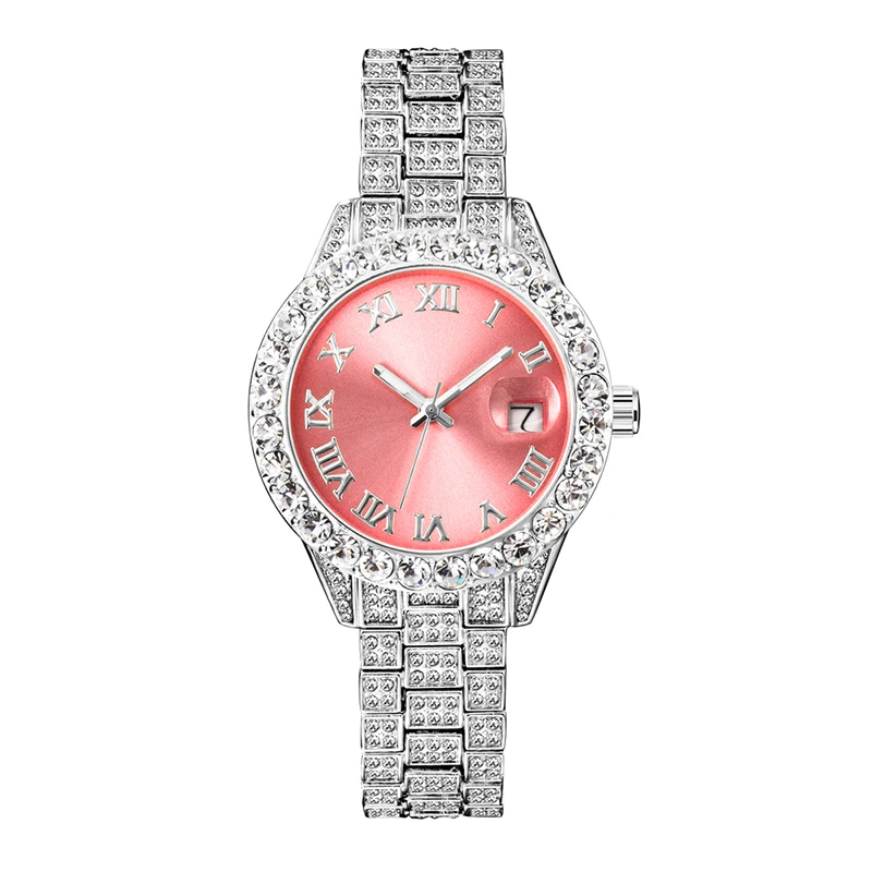 Designer Pink Women Watch Luxury Small Face TLXT Elegant Quartz Watch for Ladies Icy Look Party Jewelry Mini Babe Clock Wristwatch Gold Watch for Wome