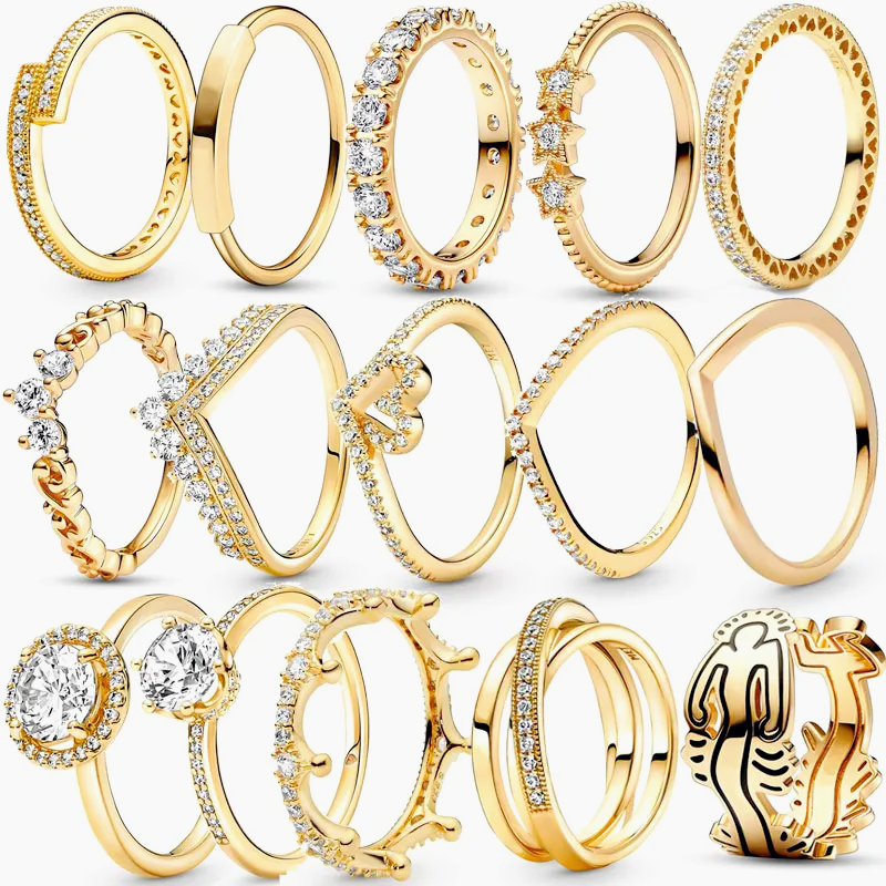 New 925 Sterling Silver Glittering Silver Rings Princess Love Ring Suitable for Women Jewelry Fashion Accessories Free Delivery