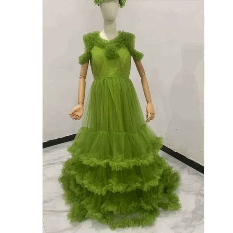 Maternity Dresses Puffy Mother And Daughter Tulle Prom Dresses Pretty Ruffles Tiered Mesh baby shower dresses for pregnant woman Pregnancy Dresses H25