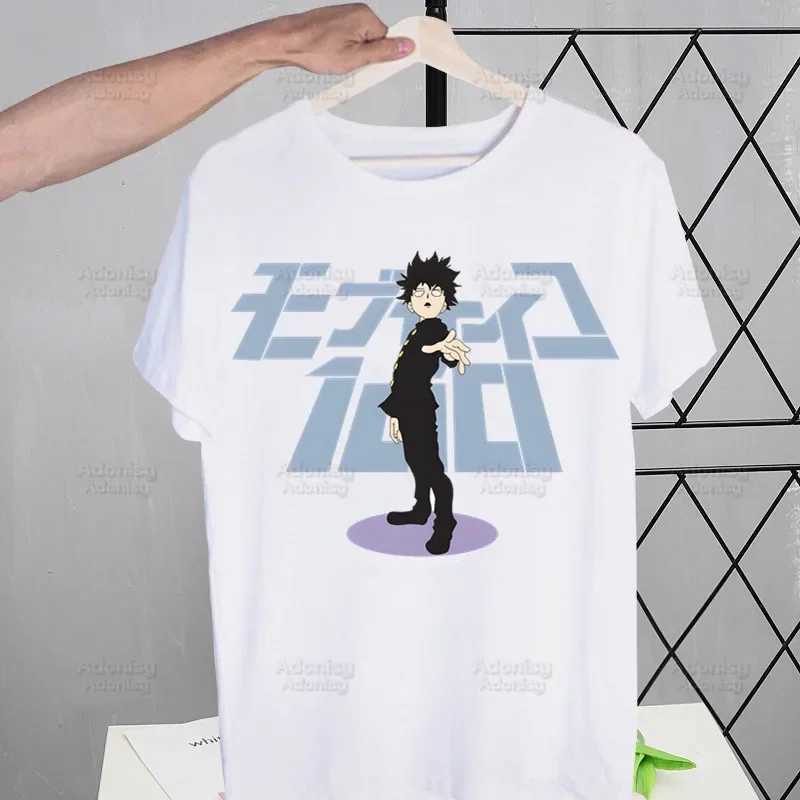 Mob Psycho 100 Shigeo Kageyama T Shirt Men Retro Washed Tops Tees Harajuku One Anime Manga Tshirt Streetwear Hip Hop T-shirtsXJ250211