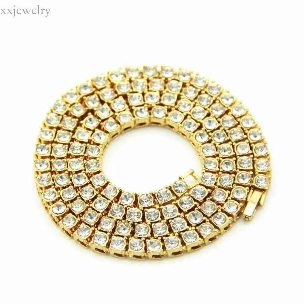 designer titanium steel plated gold sier tennis 3-5mm width inlaid 5A CZ dia iced out chain k necklace for women men hip hop jewelry