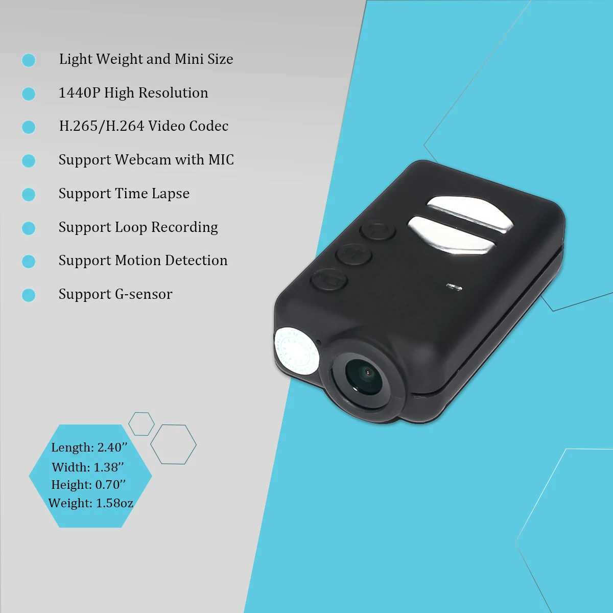 Smart Home Security System Mobius 1S lens A2 1440P 30/60f high-definition small action helmet sports camera DashCam pocket G-sensor with motion detect