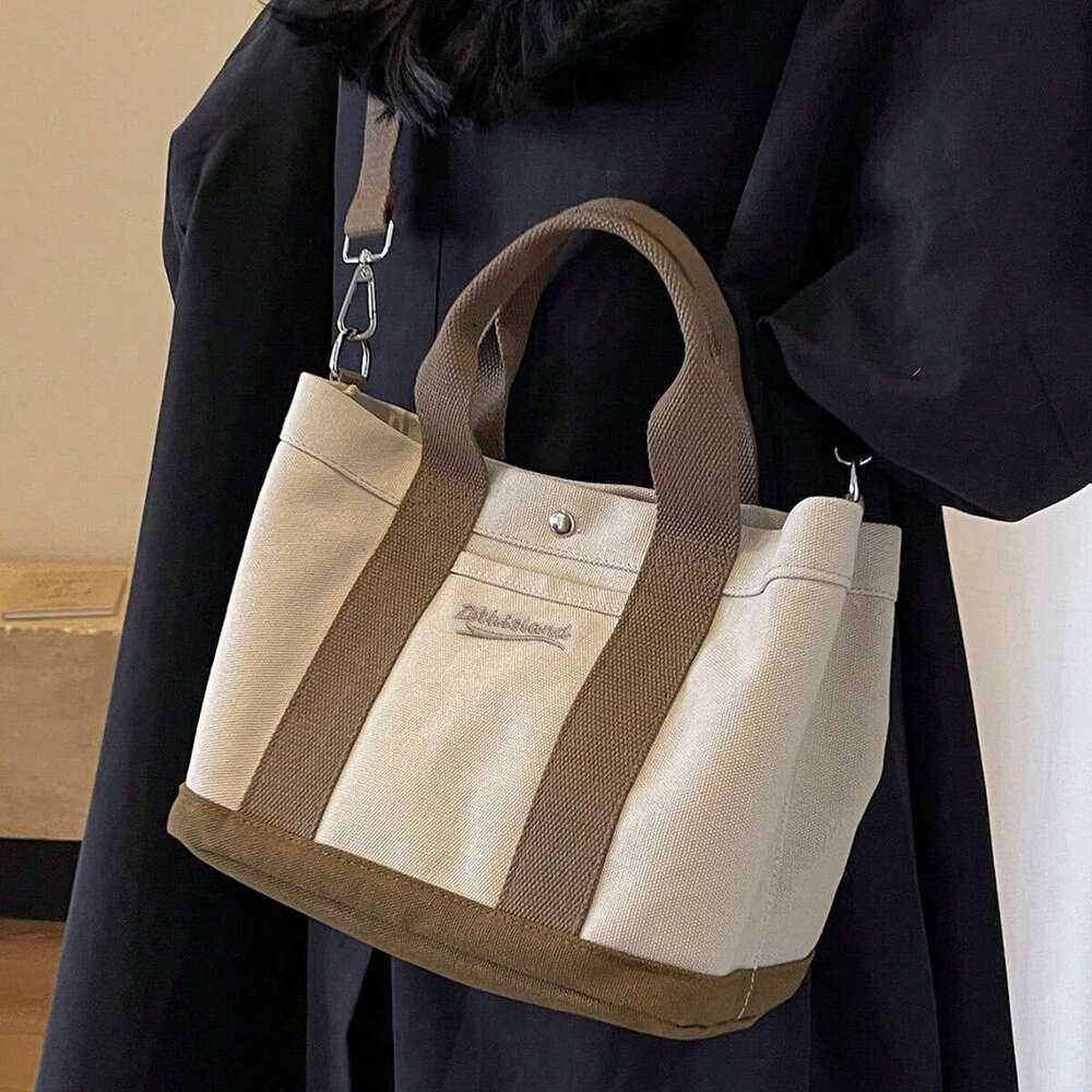 2025S Designer S New Model New Multi Layer Large Capacity Canvas Bag Women S Handheld Casual Trendy Versatile Handbag