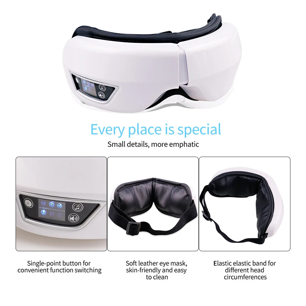 Eye Massager With Heat Smart Airbag Vibration Eye Care Compress Music Eye Massage Relaxation Fatigue Foldable Portable 250113