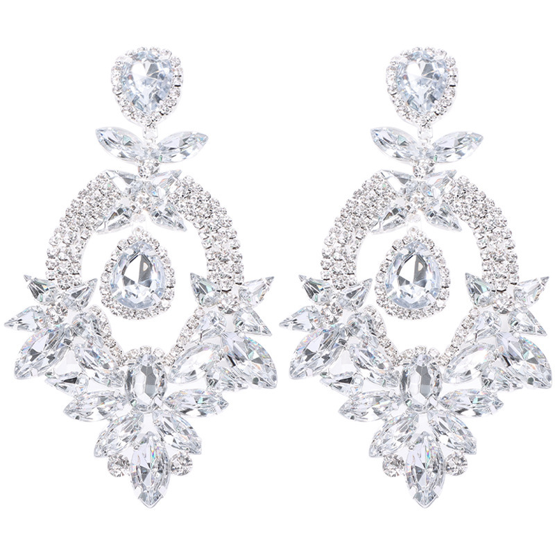 Women's Earrings 2PCS/LOT Big Exaggerated Earrings Rrhinestone Tassel Earrings Runway Accessories earrings