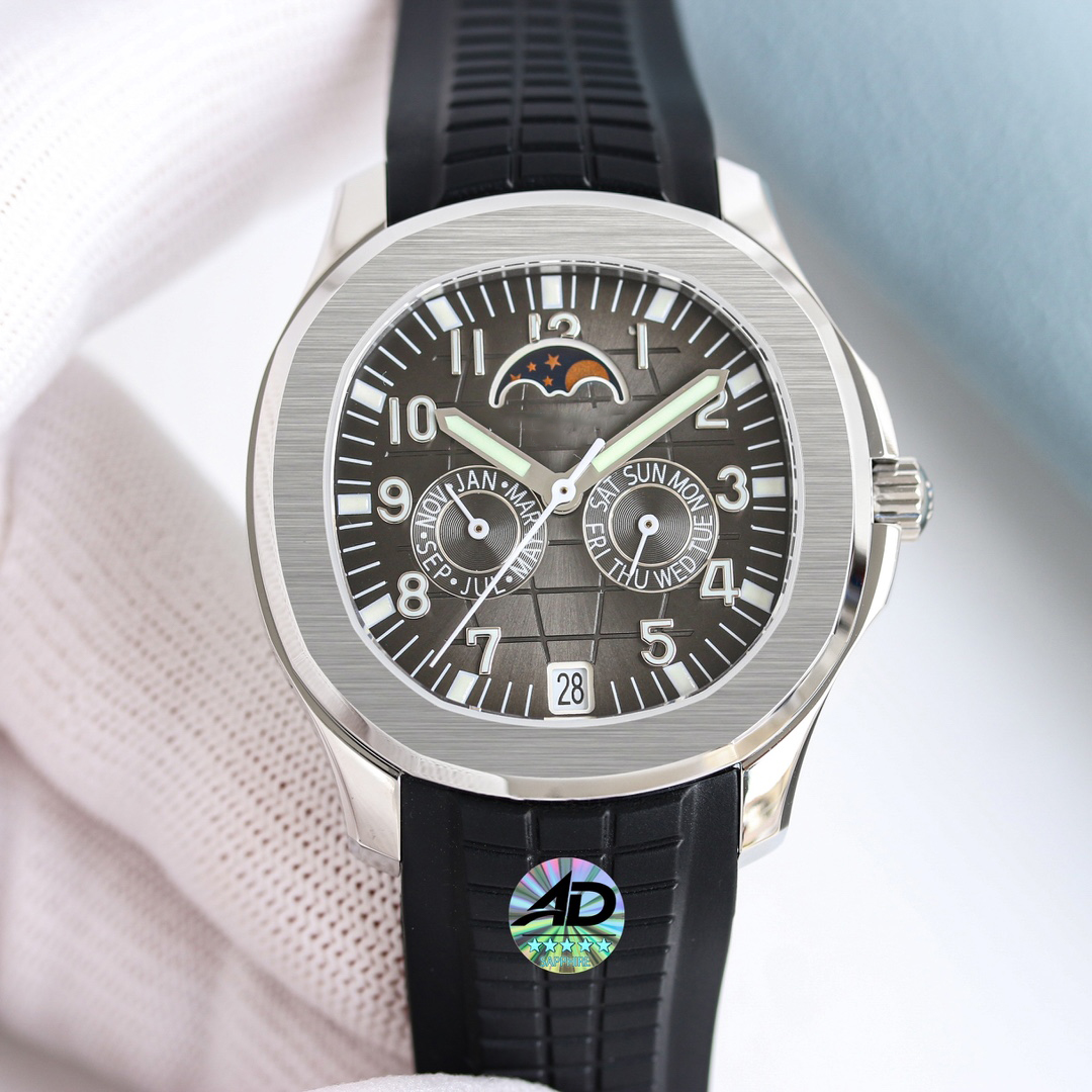 Mens Watch Designer Watch Automatic 9015 Movement Watches 39.9mm Sapphire Glass Moon Phase Wristwatch 316L Stainless Steel Case Rubber Strap Montre de Luxe Relojes