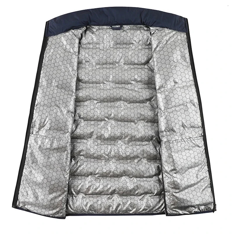 Winter White Down Jacket Men Graphene Selfheating Windproof Pleated Puffer Jackets Stand Collar Casual Warm Coats Male 250109Z