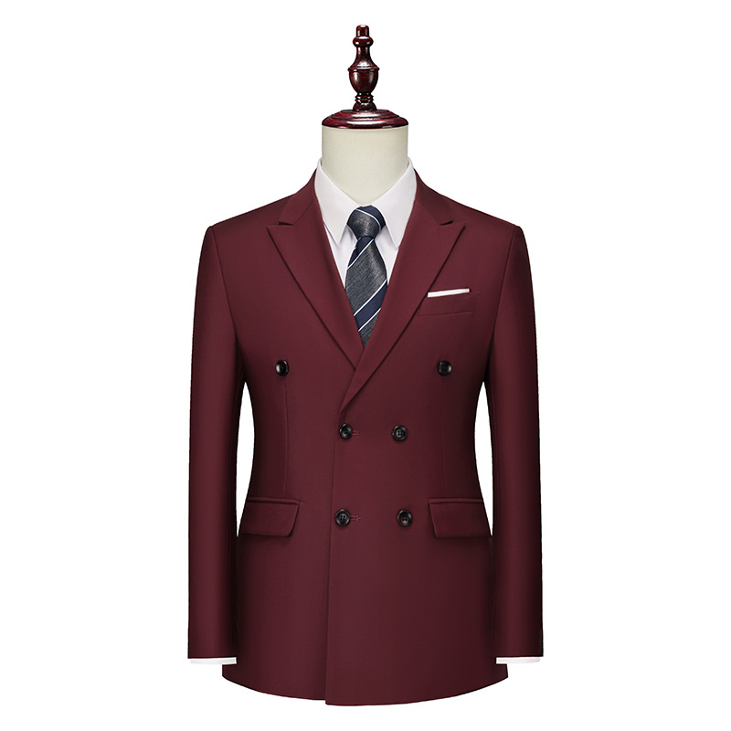 H600 Business formal suit groom wedding dress double breasted suit men