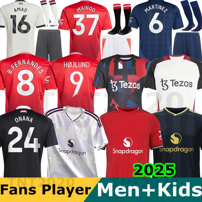 24 25 AMAD DORGU Stone Roses Soccer Jerseys GARNACHO HOJLUND MARTINEZ CASEMIRO 2025 2026 MANCHESTEES UnITed football shirt B. FERNANDES men kids kits MAINOO ZIRKZEE