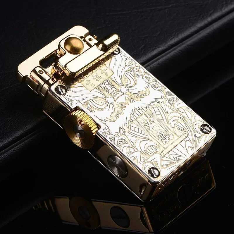 new CHIEF Kerosene Lighter Light Luxury Rocker Ejection Ignition Mechanical Personali Mens Business Gift Collectible Y250210 W260202