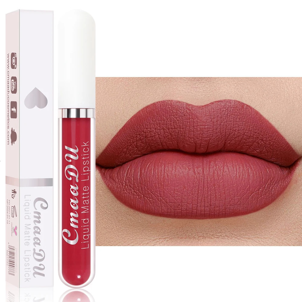 1pcs Matte Water Resistant Multi Color Liquid Lip Gloss Long Lasting Waterproof Velvet Sexy Red Lip Color For Women 250113