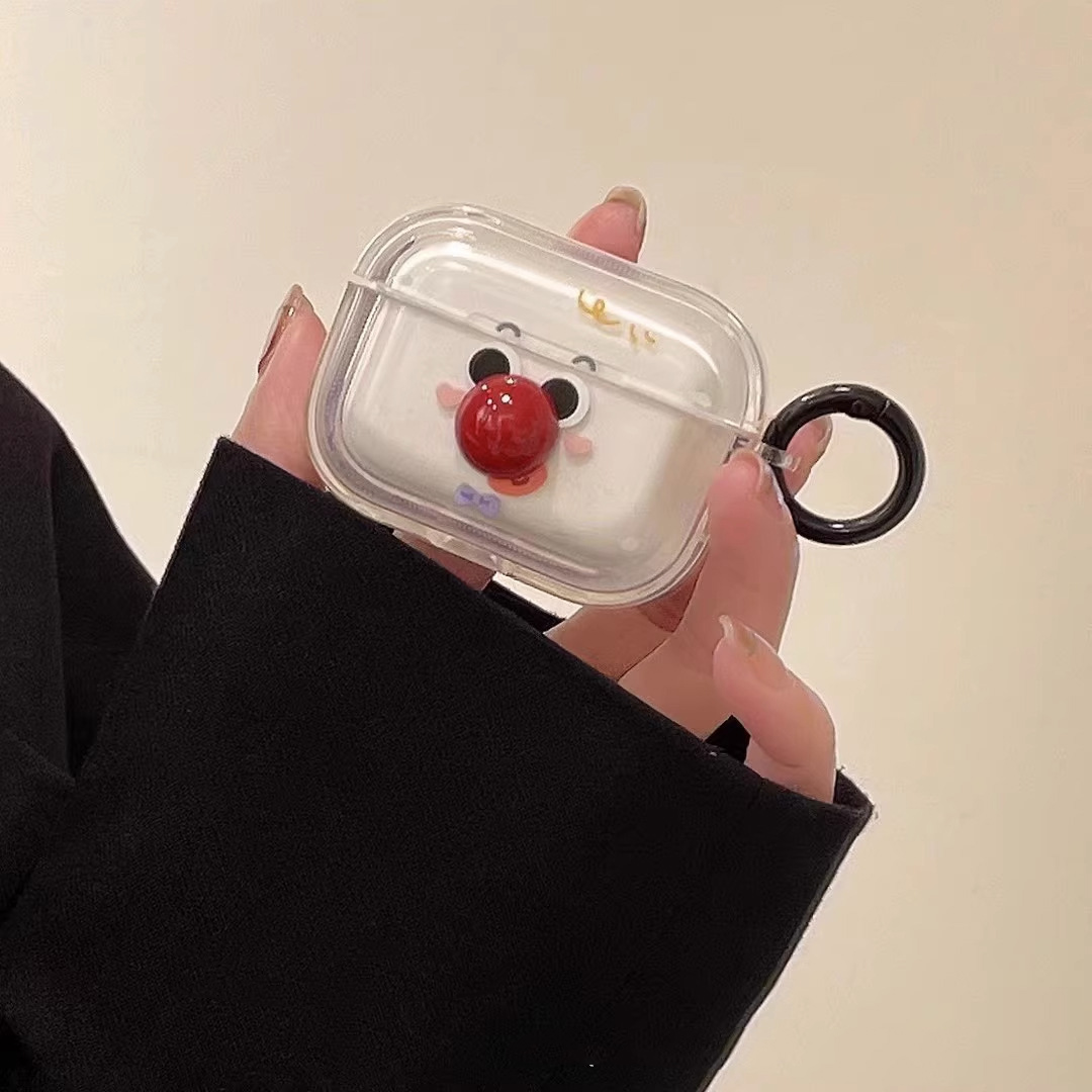Fun and Cute Transparent Clown Emojis Suitable for Pods Protective Cover Pro2 Earphone Cover