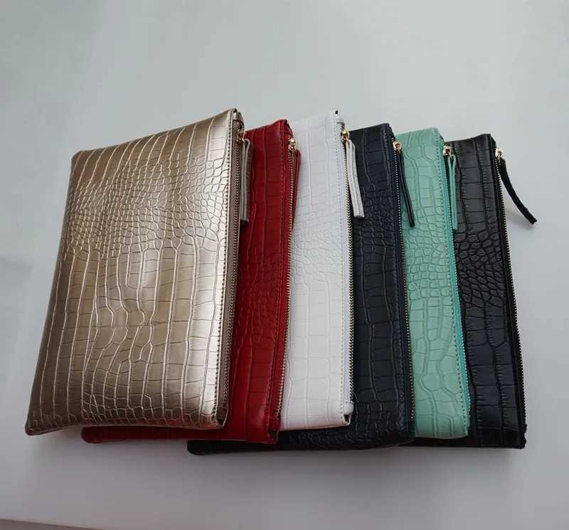 Fi odile Wen Envelope Cluh Bag Ladies ning Party Large Cluhes Handbag PU leather Alligator phe purses bolsasT250211