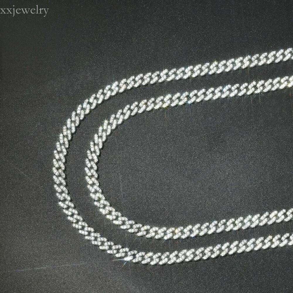Fine Jewelry Fast Shipping 3mm4mm5mm Sterg Sier Moissanite Cuban k Chain Mens and womens jewelry